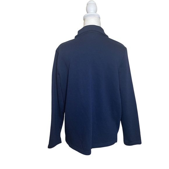 Breckenridge Petite Blue Snowman Button Front Cardigan Large Winter Holiday Warm - Picture 6 of 11